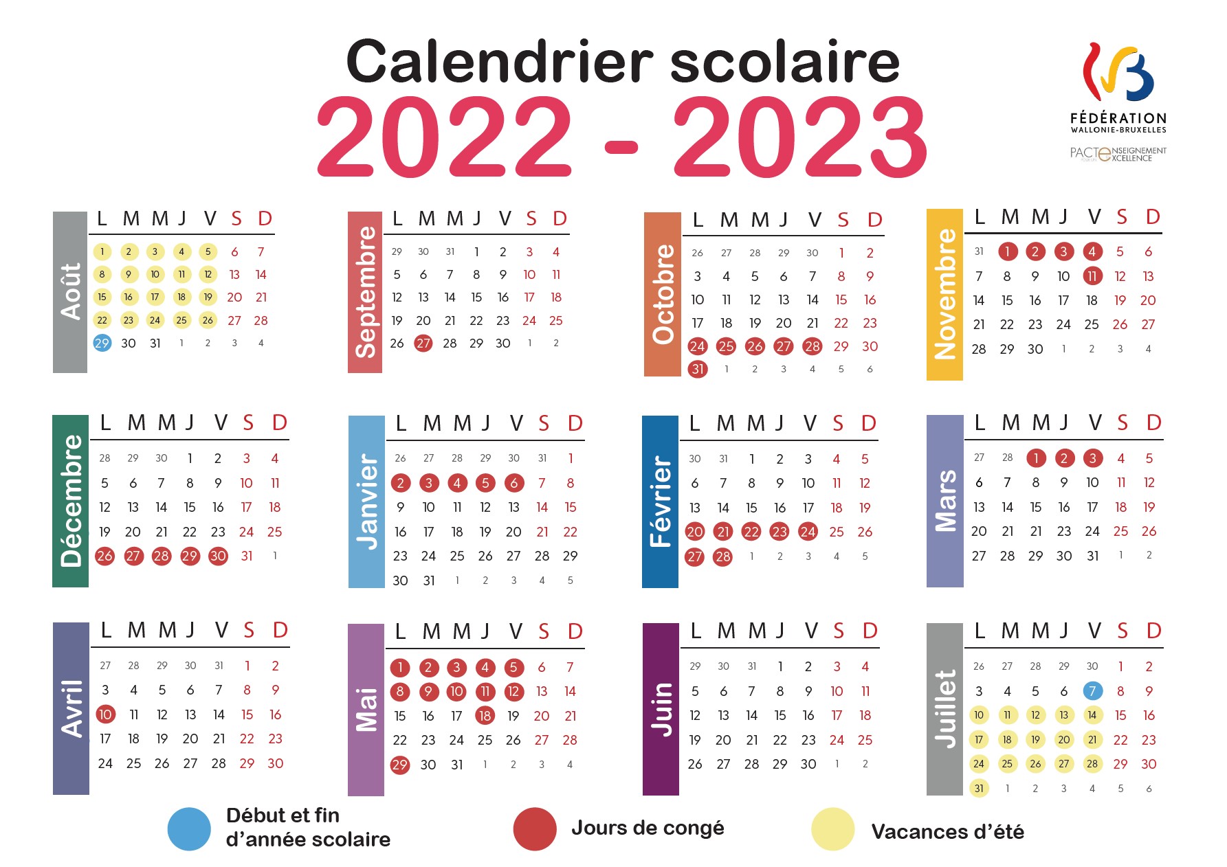Commission Scolaire De La Capitale Calendrier 2022 2023 Calendrier scolaire 2022 – 2023 – Centre Scolaire Saint-Adrien Val Duchesse